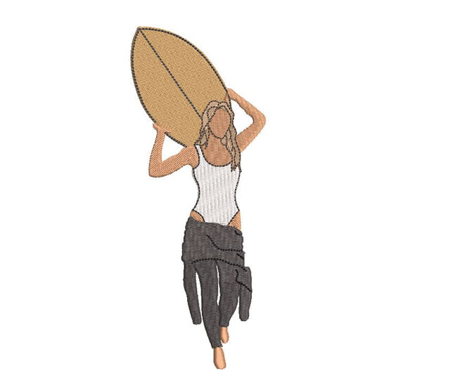 Surfer Girl, Surfing Machine Embroidery Design Embroidery/Applique DESIGNS Canada Embroidery 