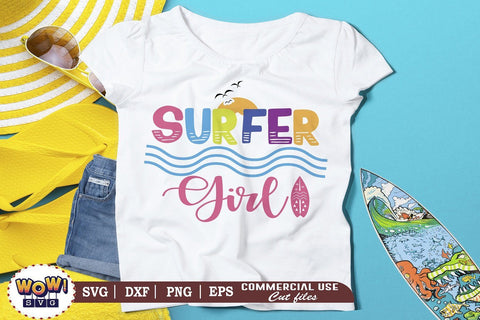 Surfer girl svg, Summer svg, Beach svg, Png, Dxf SVG Wowsvgstudio 