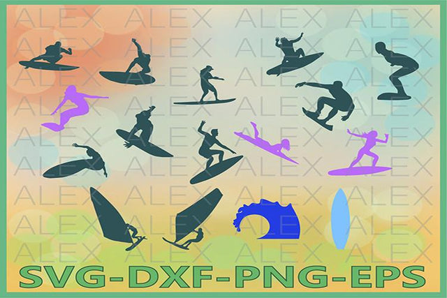 Surfing Clipart Svg SVG AlexSVGStudio 
