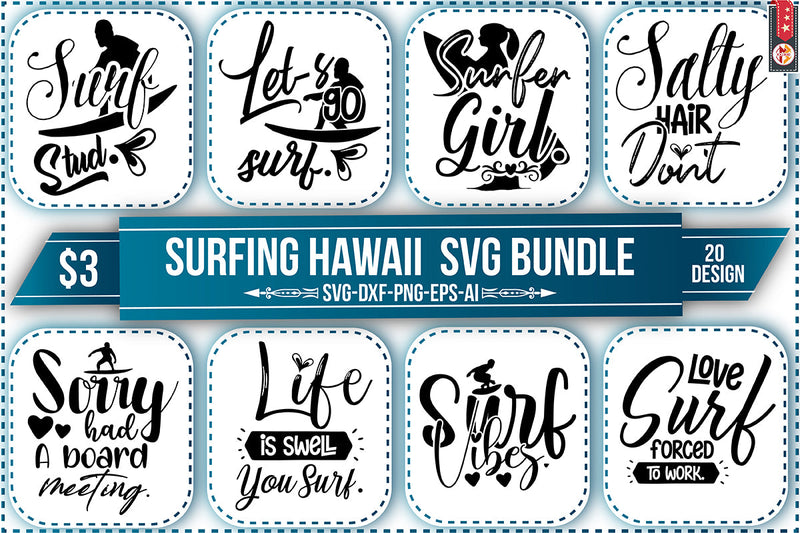 Surfing Hawaii Svg Bundle SVG Nbd161 