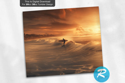 Surfing In Beach 20 Oz / 30 Oz Tumbler PNG Sublimation Regulrcrative 