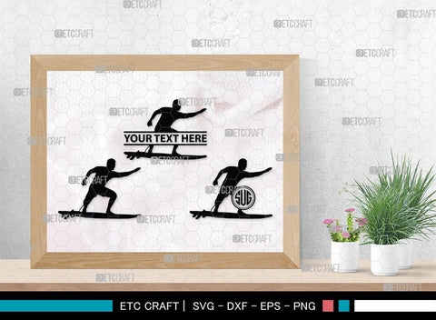 Surfing Monogram, Surfing Silhouette, Surfing SVG, Surfboard Svg, Surf svg, Beach svg, SB00132 SVG ETC Craft 