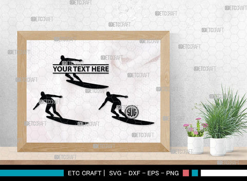 Surfing Monogram, Surfing Silhouette, Surfing SVG, Surfboard Svg, Surf svg, Beach svg, SB00132 SVG ETC Craft 