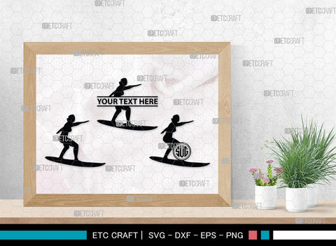Surfing Monogram, Surfing Silhouette, Surfing SVG, Surfboard Svg, Surf svg, Beach svg, SB00132 SVG ETC Craft 