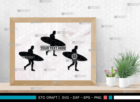 Surfing Monogram, Surfing Silhouette, Surfing SVG, Surfboard Svg, Surf svg, Beach svg, SB00132 SVG ETC Craft 