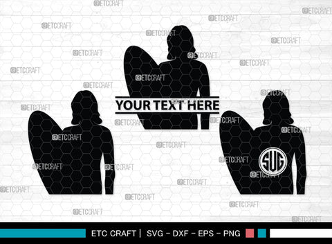 Surfing Monogram, Surfing Silhouette, Surfing SVG, Surfboard Svg, Surf svg, Beach svg, SB00132 SVG ETC Craft 