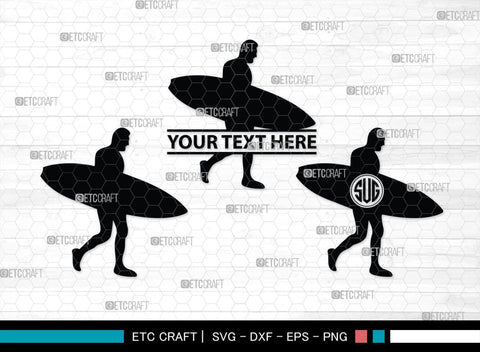 Surfing Monogram, Surfing Silhouette, Surfing SVG, Surfboard Svg, Surf svg, Beach svg, SB00132 SVG ETC Craft 