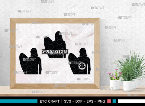 Surfing Monogram, Surfing Silhouette, Surfing SVG, Surfboard Svg, Surf svg, Beach svg, SB00132 SVG ETC Craft 
