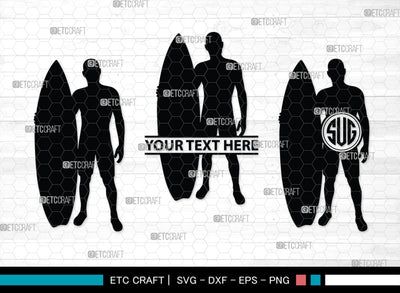 Surfing Monogram, Surfing Silhouette, Surfing SVG, Surfboard Svg, Surf svg, Beach svg, SB00132 SVG ETC Craft 