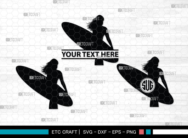 Surfing Monogram, Surfing Silhouette, Surfing SVG, Surfboard Svg, Surf svg, Beach svg, SB00132 SVG ETC Craft 