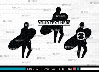 Surfing Monogram, Surfing Silhouette, Surfing SVG, Surfboard Svg, Surf svg, Beach svg, SB00132 SVG ETC Craft 