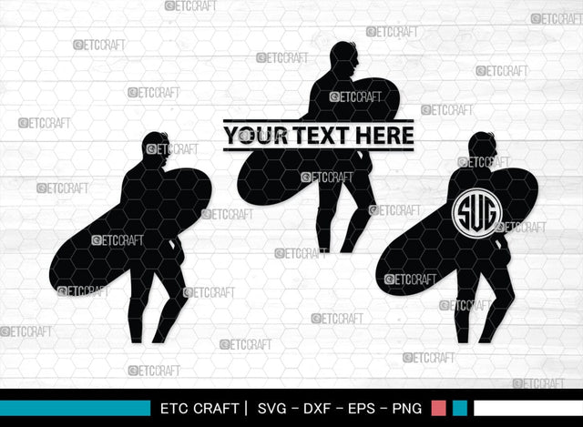 Surfing Monogram, Surfing Silhouette, Surfing SVG, Surfboard Svg, Surf svg, Beach svg, SB00132 SVG ETC Craft 