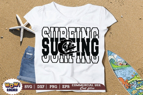 Surfing stacked text svg, Summer svg, Beach svg, Png, Dxf SVG Wowsvgstudio 