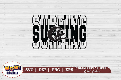 Surfing stacked text svg, Summer svg, Beach svg, Png, Dxf SVG Wowsvgstudio 