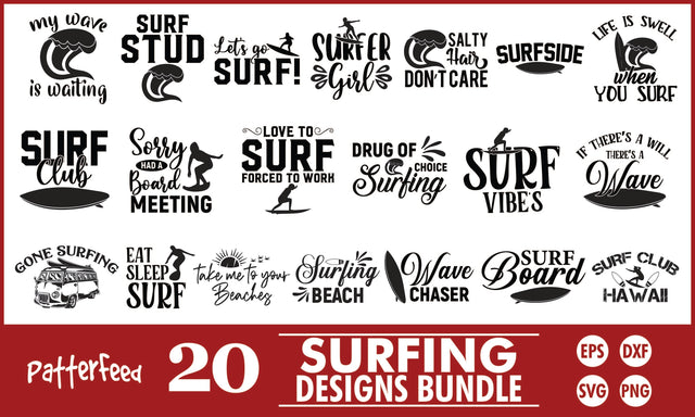 Surfing SVG Designs Bundle SVG PatternFeed8 