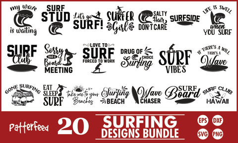 Surfing SVG Designs Bundle SVG PatternFeed8 