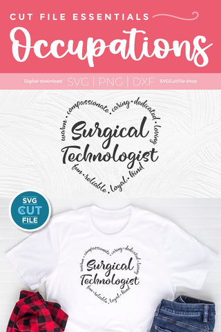 Surgical tech svg, surgical technologist, surgical technician svg, surgeon assistant, surgeon's assistant, essential svg, svg dxf png SVG SVG Cut File 