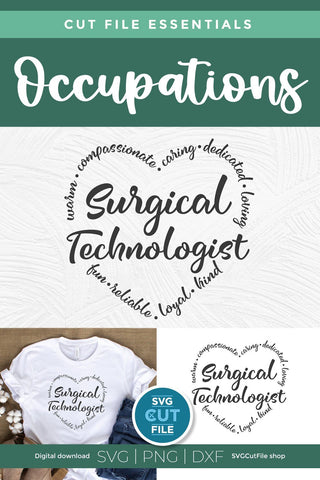 Surgical tech svg, surgical technologist, surgical technician svg, surgeon assistant, surgeon's assistant, essential svg, svg dxf png SVG SVG Cut File 