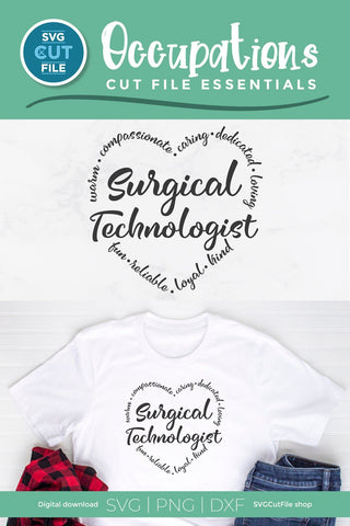 Surgical tech svg, surgical technologist, surgical technician svg, surgeon assistant, surgeon's assistant, essential svg, svg dxf png SVG SVG Cut File 