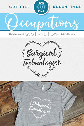 Surgical tech svg, surgical technologist, surgical technician svg, surgeon assistant, surgeon's assistant, essential svg, svg dxf png SVG SVG Cut File 