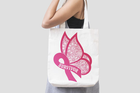 Survivor Ribbon Butterfly Zentangle SVG SVG Wispy Willow Designs 