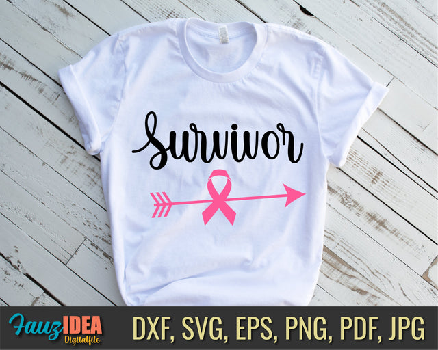 Survivor Ribbon Cancer svg, Breast Cancer Svg, Cancer Awareness Svg, Pink Ribbon Svg, Cancer Ribbon Svg, Cancer Shirt Svg, October Svg, Cancer Cut File, svg for shirt SVG Fauz 