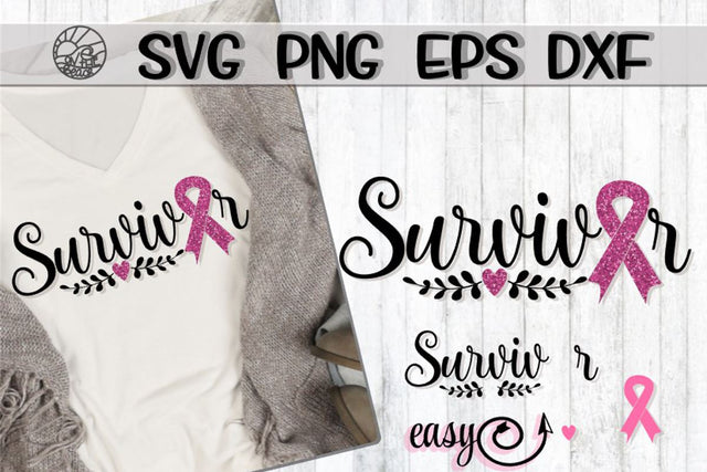 Survivor Ribbon - Ribbon - DXF - EPS - PNG SVG On the Beach Boutique 