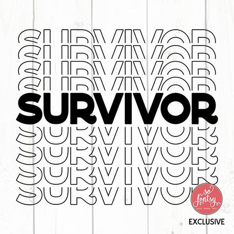 Survivor Stacked Mirror Text Design SVG So Fontsy Design Shop 