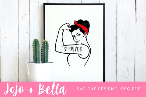 Survivor SVG, Strong Woman Svg, Independent Woman Svg, Breast Cancer Svg, Cancer Survivor Svg, Cancer Svg, Svg files for Cricut and Silhouette SVG Jojo&Bella 