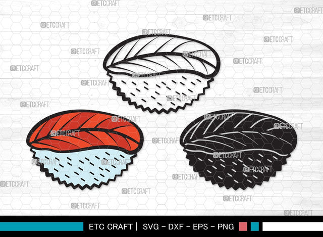 Sushi Clipart SVG Cut File | Nigiri & Soy Sauce Svg | Japanese Food Svg | Kawaii Sushi Svg | Nigiri | Sushi Clipart SVG ETC Craft 