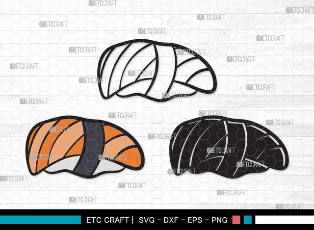 Sushi Clipart SVG Cut File | Nigiri & Soy Sauce Svg | Japanese Food Svg | Kawaii Sushi Svg | Nigiri | Sushi Clipart SVG ETC Craft 