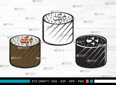 Sushi Clipart SVG Cut File | Nigiri & Soy Sauce Svg | Japanese Food Svg | Kawaii Sushi Svg | Nigiri | Sushi Clipart SVG ETC Craft 