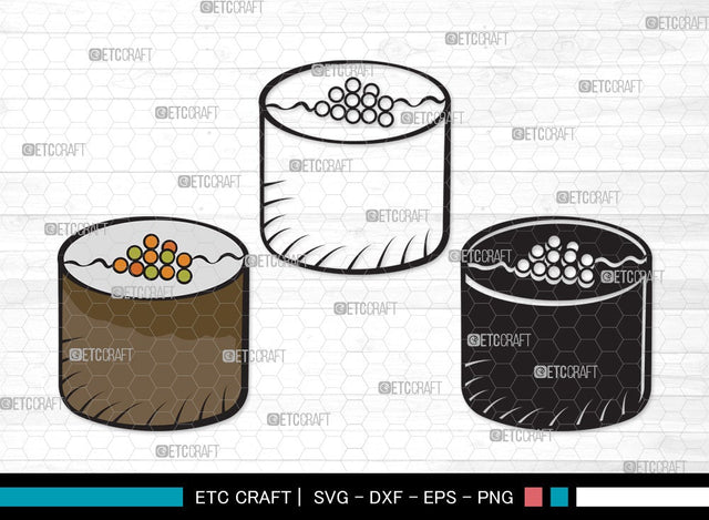 Sushi Clipart SVG Cut File | Nigiri & Soy Sauce Svg | Japanese Food Svg | Kawaii Sushi Svg | Nigiri | Sushi Clipart SVG ETC Craft 