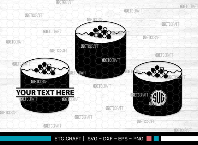Sushi Monogram Clipart SVG Cut File | Nigiri & Soy Sauce Svg | Japanese Food Svg | Kawaii Sushi Svg | Nigiri | Sushi Clipart SVG ETC Craft 