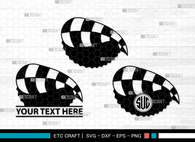 Sushi Monogram Clipart SVG Cut File | Nigiri & Soy Sauce Svg | Japanese Food Svg | Kawaii Sushi Svg | Nigiri | Sushi Clipart SVG ETC Craft 