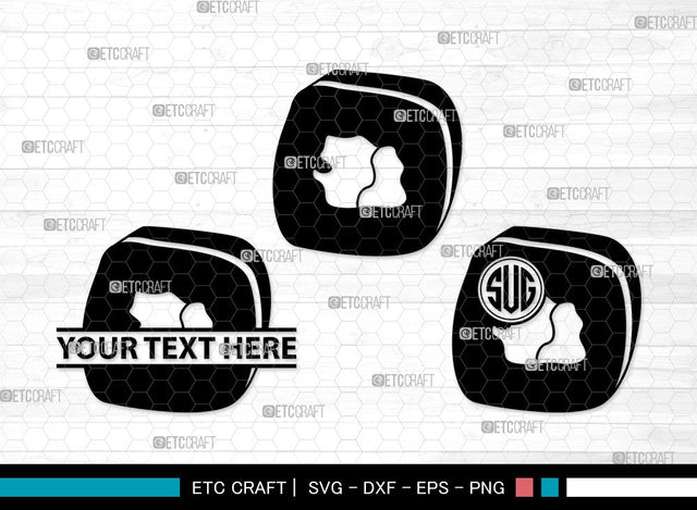 Sushi Monogram Clipart SVG Cut File | Nigiri & Soy Sauce Svg | Japanese Food Svg | Kawaii Sushi Svg | Nigiri | Sushi Clipart SVG ETC Craft 