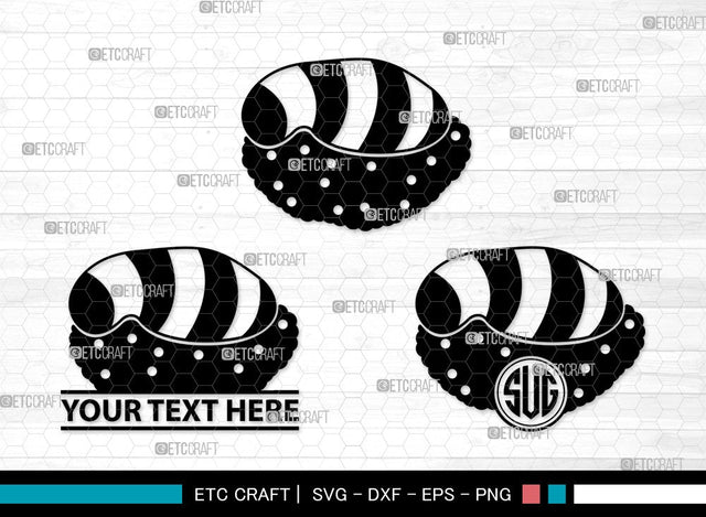 Sushi Monogram Clipart SVG Cut File | Nigiri & Soy Sauce Svg | Japanese Food Svg | Kawaii Sushi Svg | Nigiri | Sushi Clipart SVG ETC Craft 