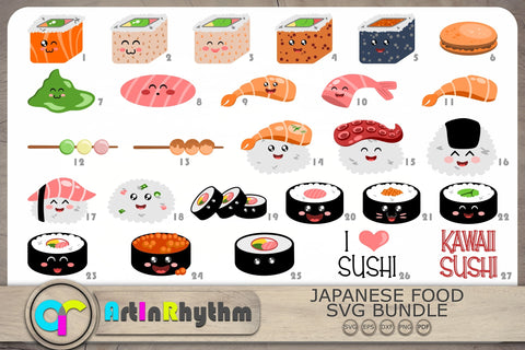 Sushi Svg Bundle, Sushi Svg, Japanese Foods Svg SVG Artinrhythm shop 