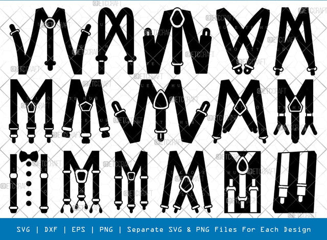 Suspenders Silhouette, Suspenders SVG, Aqua Suspenders Svg, Boy Baby Clothing Accessories Svg, Suspenders Bundle, SB00876 SVG ETC Craft 