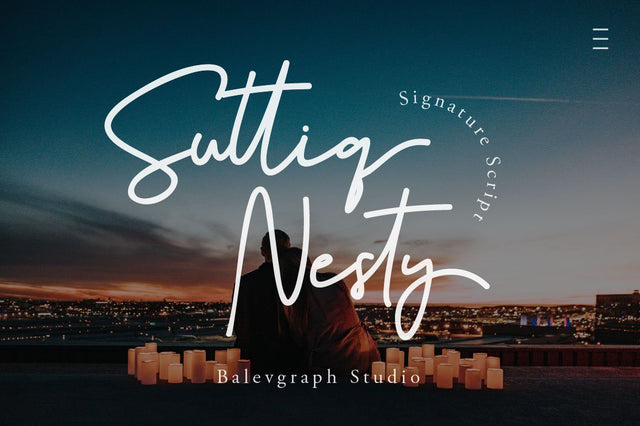 Suttiq Nesty Signature Script Font Balevgraph Studio 