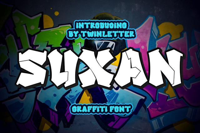SUXAN - Display Graffiti Style Font Font twinletter 