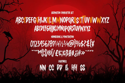 Suzanstein - Horror Font Font Arterfak Project 