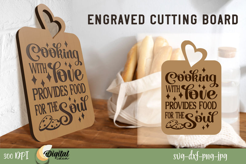 SVG. 3D Laser Cut Design. Engraved Cutting Boards Laser Cut. SVG Evgenyia Guschina 