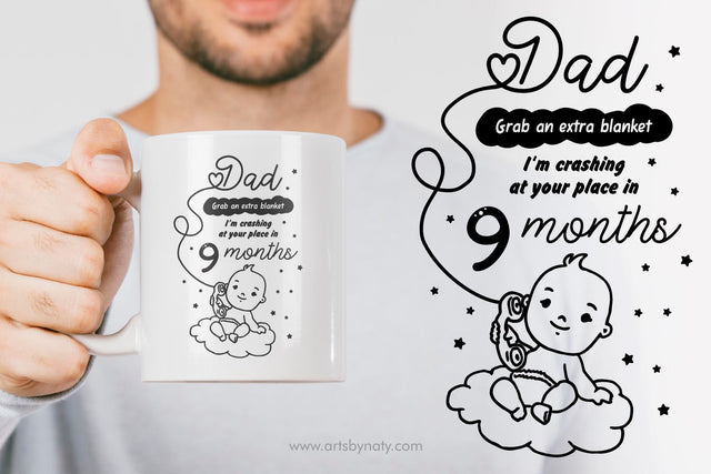 SVG baby pregnancy revelation for dads. SVG Arts By Naty 