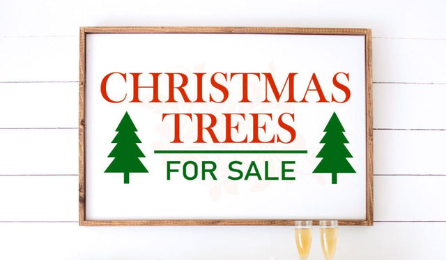 SVG, Christmas SVG cut file, Christmas Tree Sale, SVG Quote, Pine Tree, Wood Tray SVG, Christmas Tree clipart, Pine Tree art, Square wood sign cut files, Farmhouse sign SVG, Home decor, Digital Art, Graphic Designs SVG Farmstone Studio Designs 