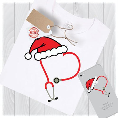 SVG, Christmas SVG, Nurse SVG, Nurse Christmas Svg, Svg File, Stethoscope Svg, Santa Hat Svg, Nurse Squad Svg, Nurse Life Svg, Nursing Svg SVG My Sew Cute Boutique 