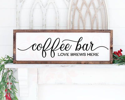 SVG Coffee Bar Love Brews Here SVG cut file, Valentines Day SVG Quote, Farmhouse sign SVG, PNG DXF, Kitchen sign svg, Home Decor cut files, Cricut, Home Decor SVG Farmstone Studio Designs 