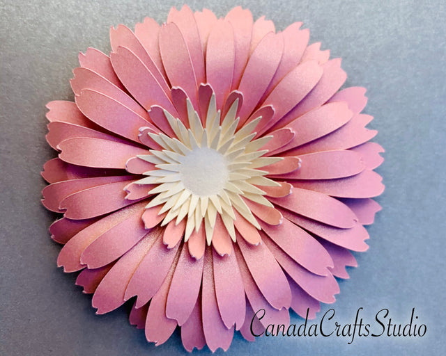 SVG DXF Gerbera Daisy Template Paper Flower SVG CanadaCraftsStudio 