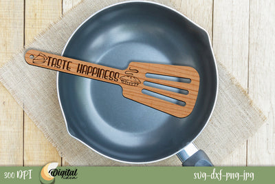 SVG Engraved Wooden Spatulas. 3D Home Kitchen Decor Laser. SVG Evgenyia Guschina 