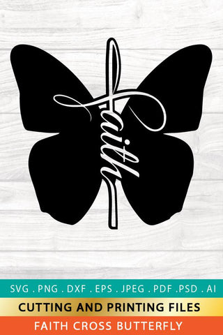 SVG Faith Cross Butterfly SVG PNG EPS DXF Cut Files SVG zoellartz 